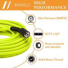 M MINGLE Pressure Washer Hose M22 14mm male coupler included