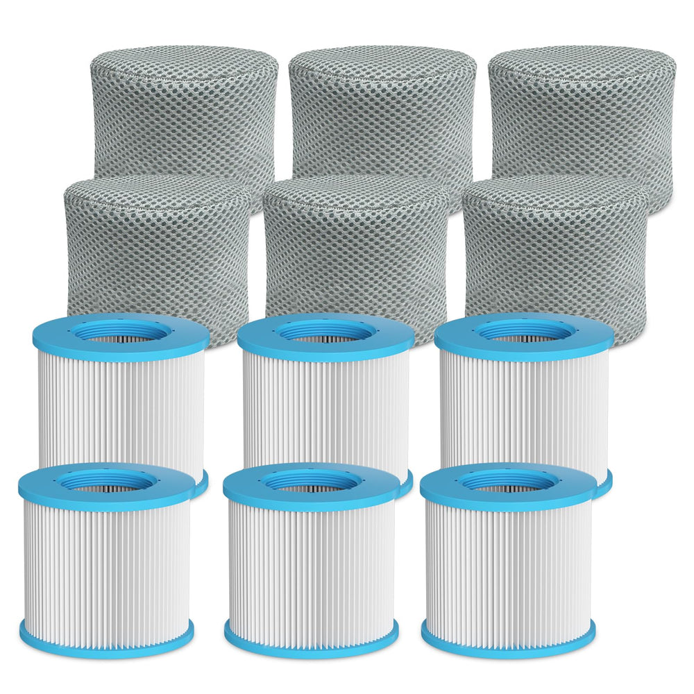 Macaberry Spa Filter Replacement Cartridge pack with six filters and covers