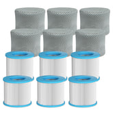 Macaberry Spa Filter Replacement Cartridge pack with six filters and covers