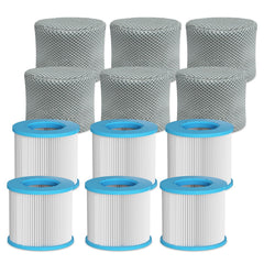 Macaberry Spa Filter Replacement Cartridge pack with six filters and covers