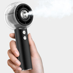 MACMORE portable misting fan front view with black finish