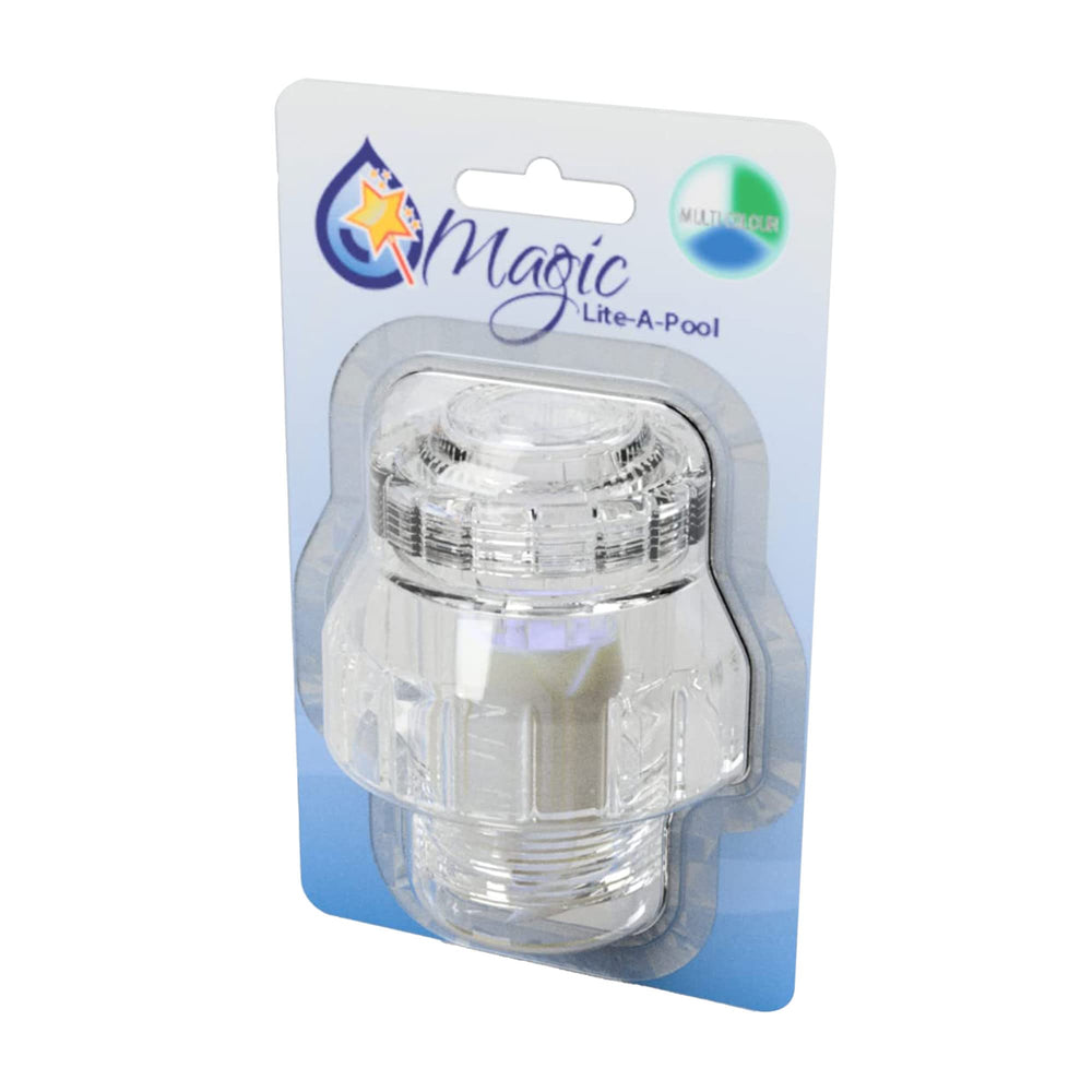 Magic Lite-A-Pool jet front view with LED lights