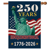 MAGJIUKE 250th Anniversary American House Flag front view with Statue of Liberty design