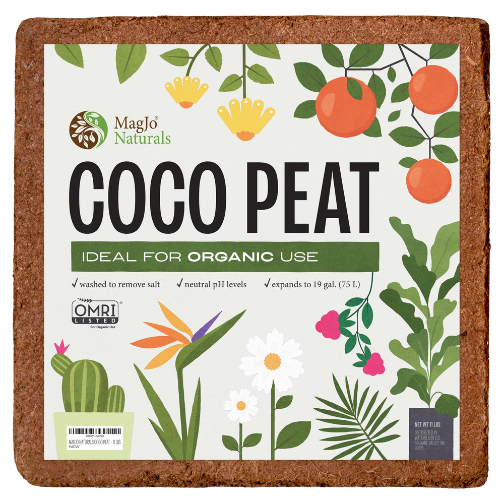 MagJo Naturals 100% Pure Coco Coir block front view