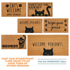 MAINEVENT Welcome Peasants Doormat in outdoor setting