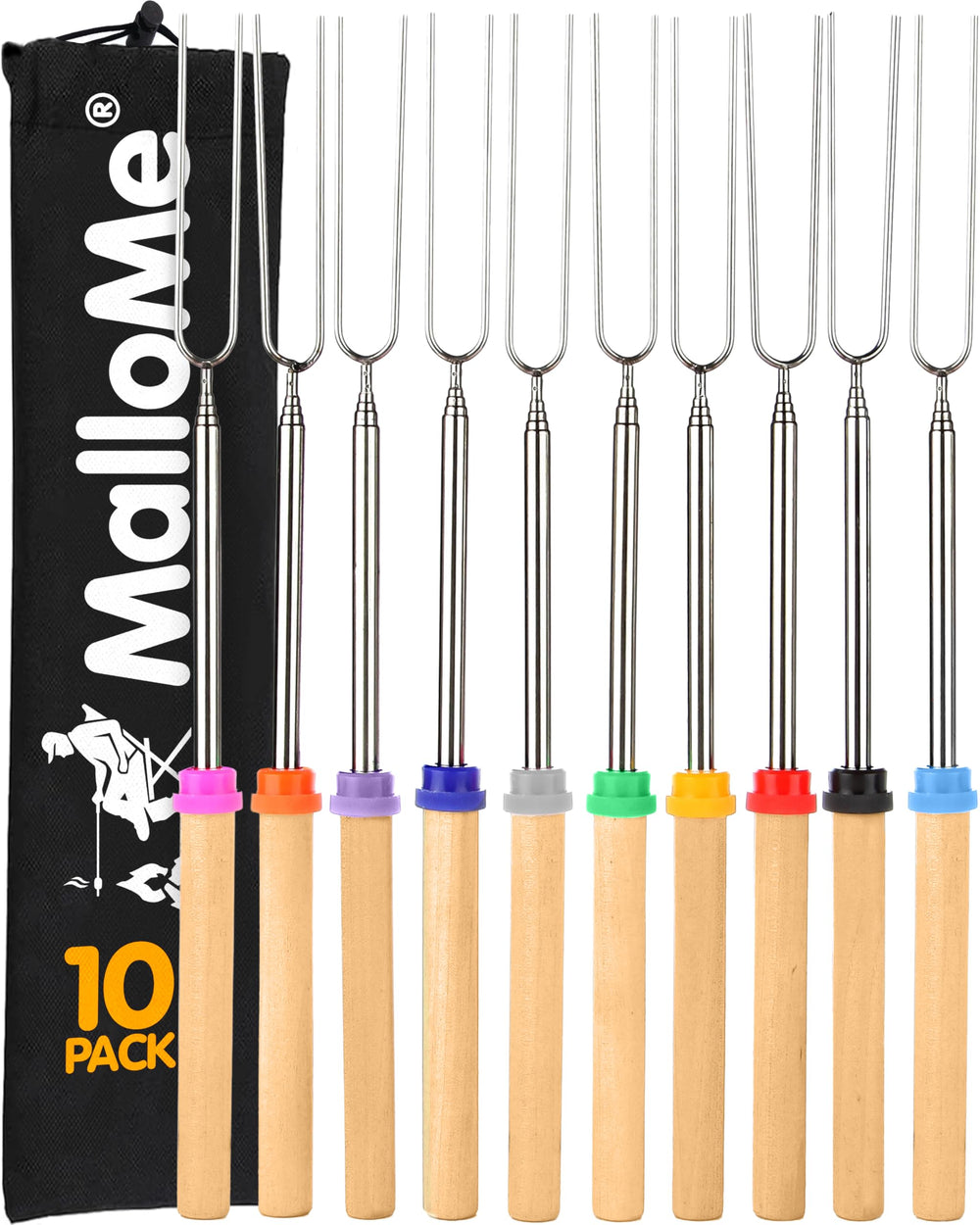 MalloMe S'mores Sticks set of 10 with multicolour tips