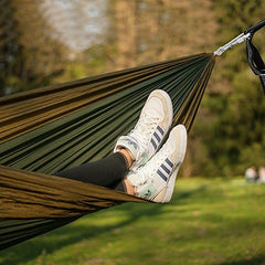 MalloMe Tree Swing Straps on tree branch demonstrating usage