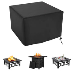 maobutte Square Fire Pit Cover front view with waterproof fabric