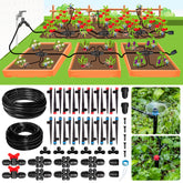 Maotong 240FT Drip Irrigation System Kit with black tubing and accessories