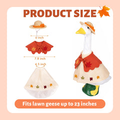maple leaves collar and floral skirt for goose decoration