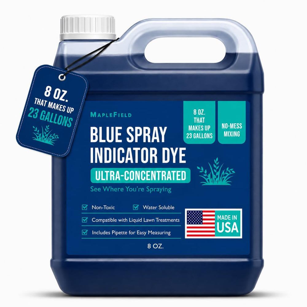 Maplefield Blue Spray Indicator Dye 8 oz bottle front view