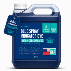 Maplefield Blue Spray Indicator Dye 8 oz bottle front view