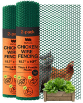 MAPORCH Plastic Chicken Wire Fencing front view, green colour