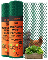 MAPORCH Plastic Chicken Wire Fencing front view, green colour