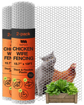 MAPORCH Plastic Chicken Wire Fencing pack of 2, white