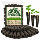 MAQIHAN 50 grow sponges front view, brown peat material
