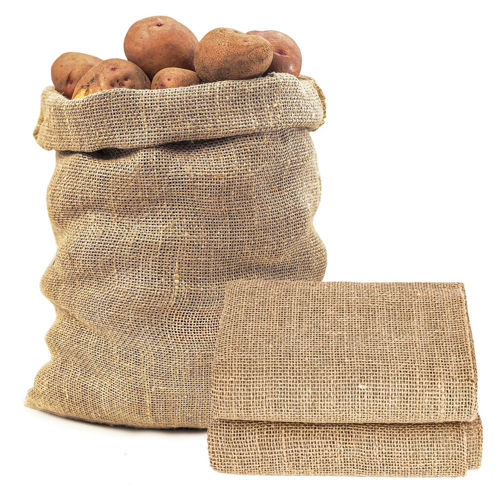 MAQIHAN burlap bag front view, 18.5 x 27.5 inches, natural colour
