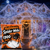 MAQIHAN Halloween Spider Webs pack with 40 fake spiders