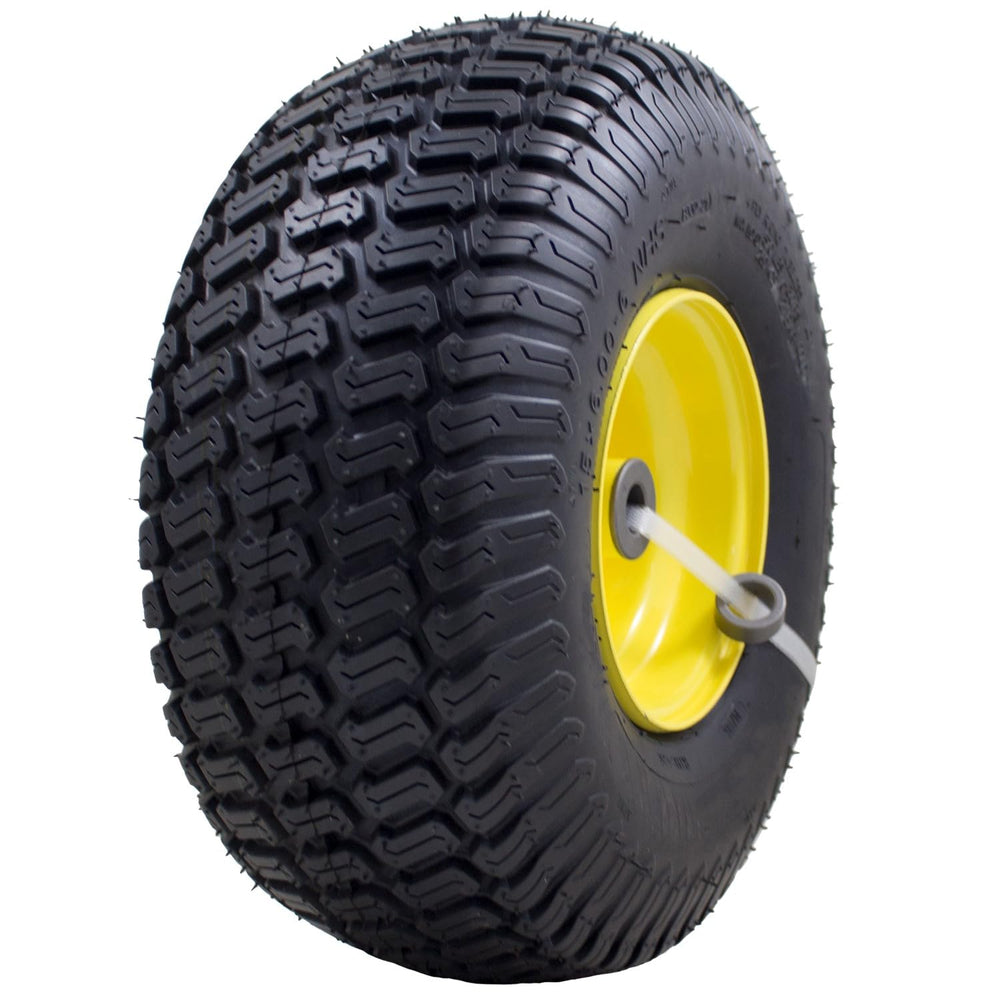 MARASTAR 15x6.00-6 tire and wheel assembly mounted on yellow rim