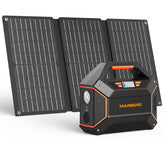 MARBERO 155Wh Solar Generator Kit front view with solar panel