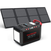 MARBERO M823 Portable Power Station front view with solar panel