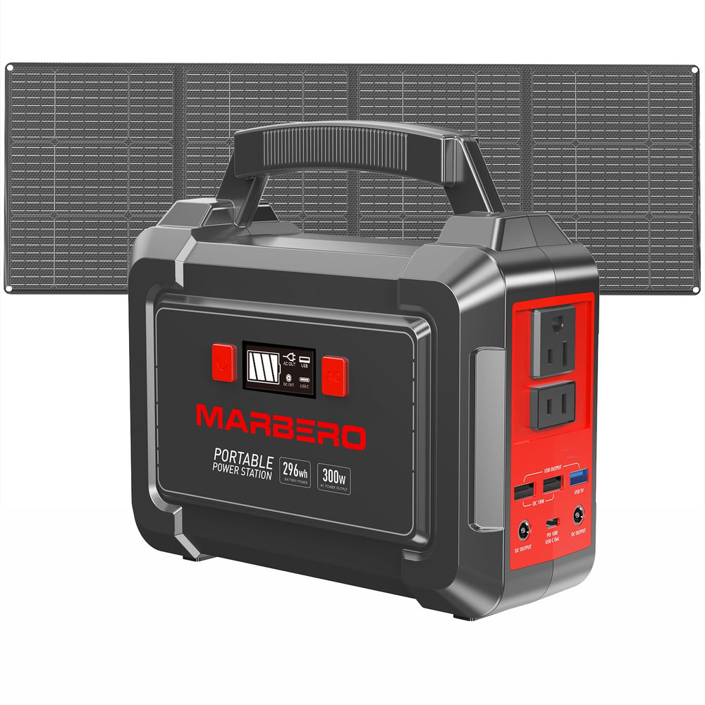 MARBERO Solar Generator 296Wh dark orange black portable power station