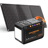 MARBERO Solar Generator M82MAX front view with 30W solar panel