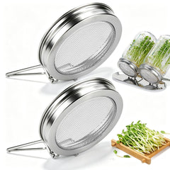 Marinix sprouting lids for wide mouth mason jars, silver color