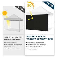 MASTERCANOPY 10x10 Black Canopy Sidewall Velcro straps