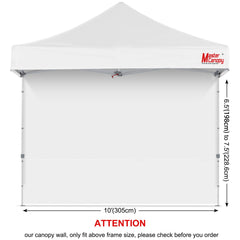 MASTERCANOPY 10x10 Canopy Sidewall White in outdoor setting