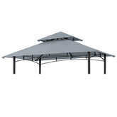 MASTERCANOPY Replacement Canopy Top for Grill Gazebo, Gray, front view