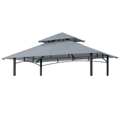 MASTERCANOPY Replacement Canopy Top for Grill Gazebo, Gray, front view