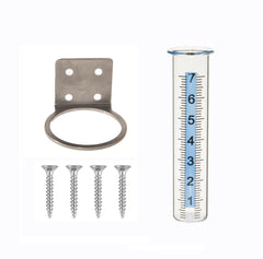 Mateda 7-inch rain gauge front view with clear glass tube