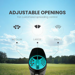 MAV AquaDoc Handheld Seed Spreader side view showing twist cap
