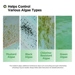 MAV AquaDoc Liquid Algaecide with swimming pool background