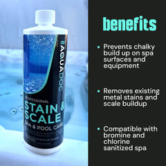 MAV AquaDoc Spa Stain and Scale Control 32 oz side view