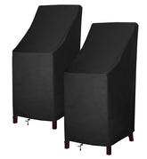 MAVINCHER Stackable Patio Chair Covers, black, front view