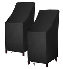 MAVINCHER Stackable Patio Chair Covers, black, front view