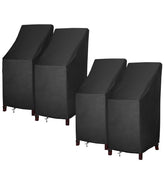 MAVINCHER Stackable Patio Chair Covers black front view