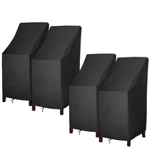 MAVINCHER Stackable Patio Chair Covers black front view