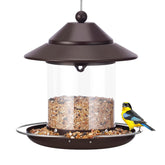 MAXDORIA Hanging Metal Bird Feeder front view, brown colour