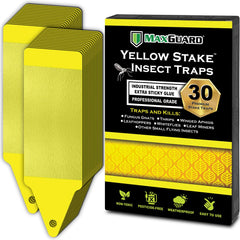 Maxguard Yellow Stake Sticky Insect Traps 30 Pack front view