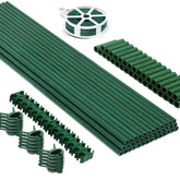 MAXPACE Garden Stakes Kit with 40 green fiberglass stakes and accessories