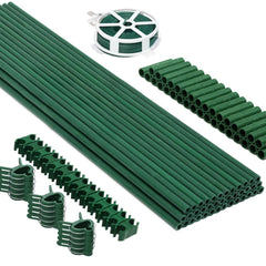 MAXPACE Garden Stakes Kit with 40 green fiberglass stakes and accessories