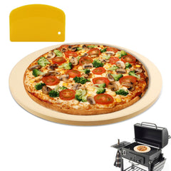MAXTBEE 16 Inch pizza stone, beige colour front view