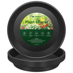 Maygrove 12-inch black plant saucer front view