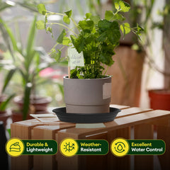 Maygrove 12 inch plastic plant saucer side view