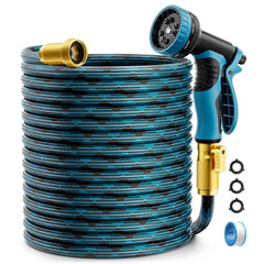 Mbtrong 50 ft garden hose blue model with spray nozzle