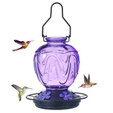 MCHBF Glass Hummingbird Feeder purple design front view