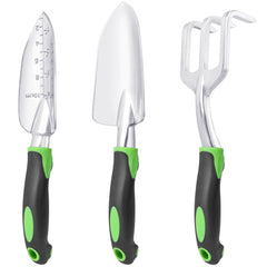MECHEER Garden Tools Set, 3 Pack with ergonomic handles and aluminum alloy